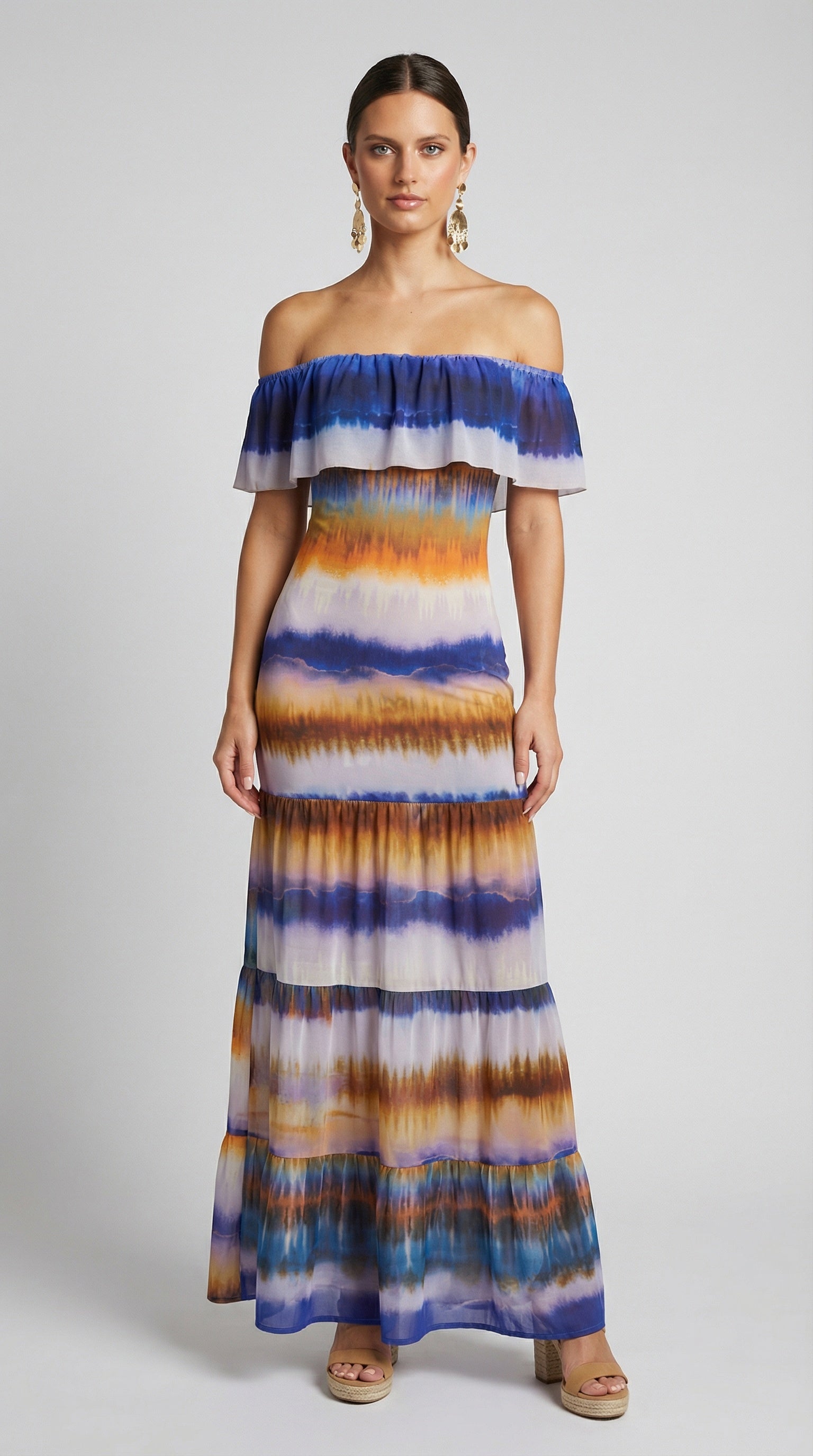 nightcap positano maxi dress Mesh Playa Stripe Print / L WINONA CAP SLEEVE BUTTON Ecom Style:AD5E213408 this dress beautifully highlights Size:M (Buy Now)