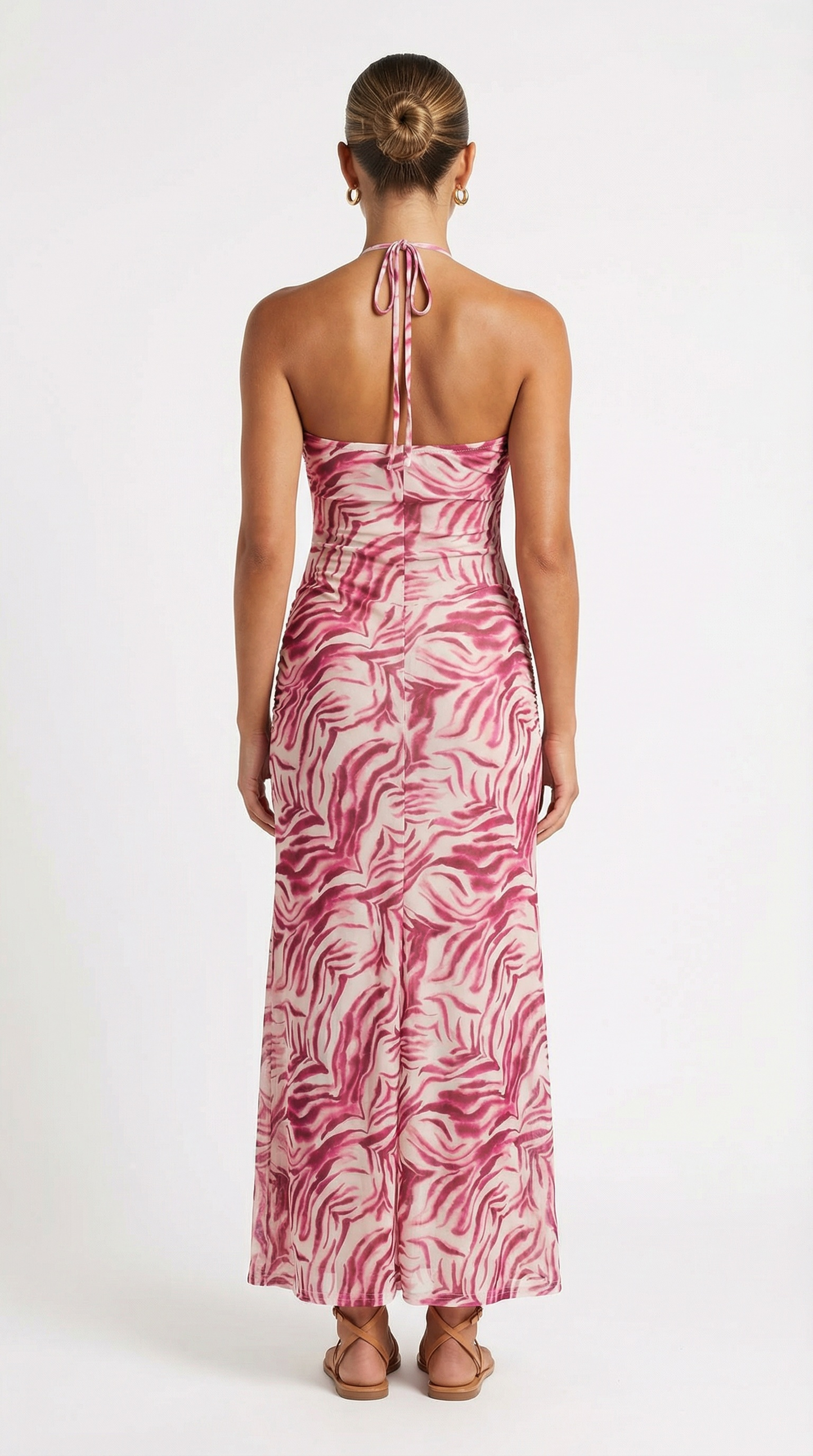 Printed Mesh Mermaid Maxi