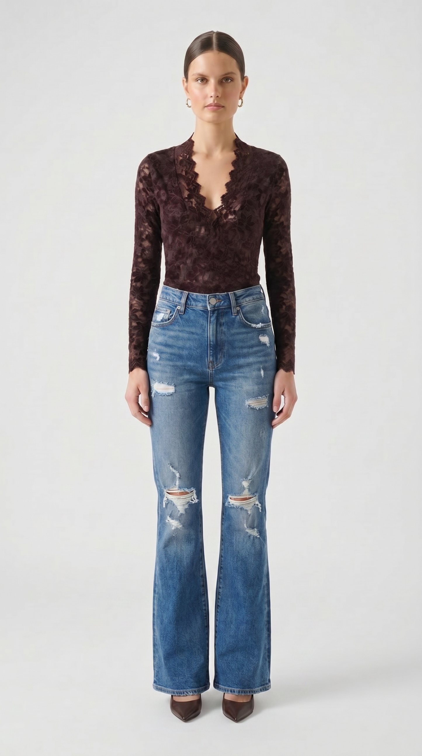 Ivy Lace Deep V Blouse