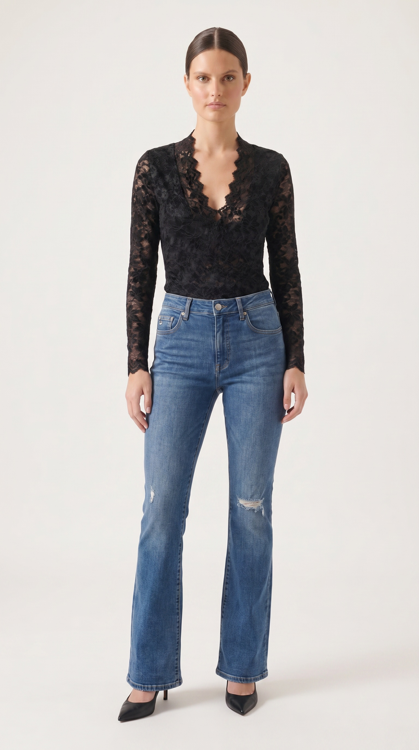Ivy Lace Deep V Blouse