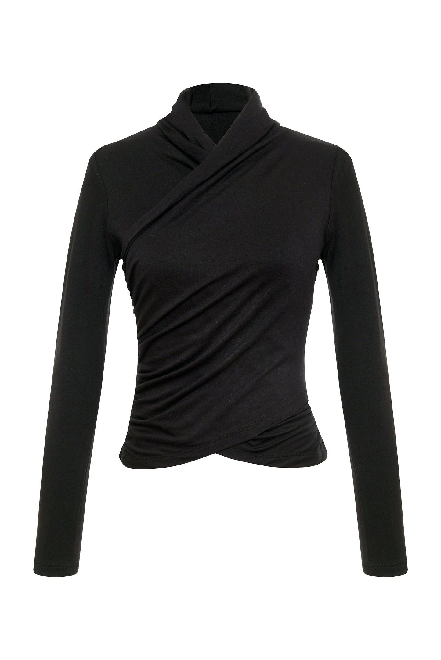 Embrace luxury and comfort with the Nightcap Wrap Collar Top, crafted from our exquisite Modal French Terry. Soft and chic, its cozy silhouette is perfect for those nights out, casual days at work, dinner dates, and more. Style the wrap Collar top back with any ensemble for a chic, effortless look.