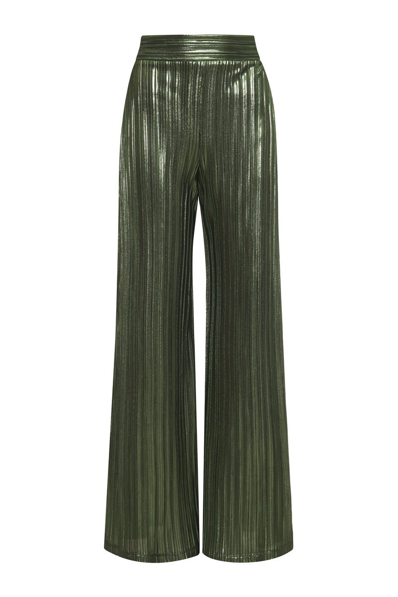 Metallic Pleated Wide Leg Pants – Nightcap Clothing