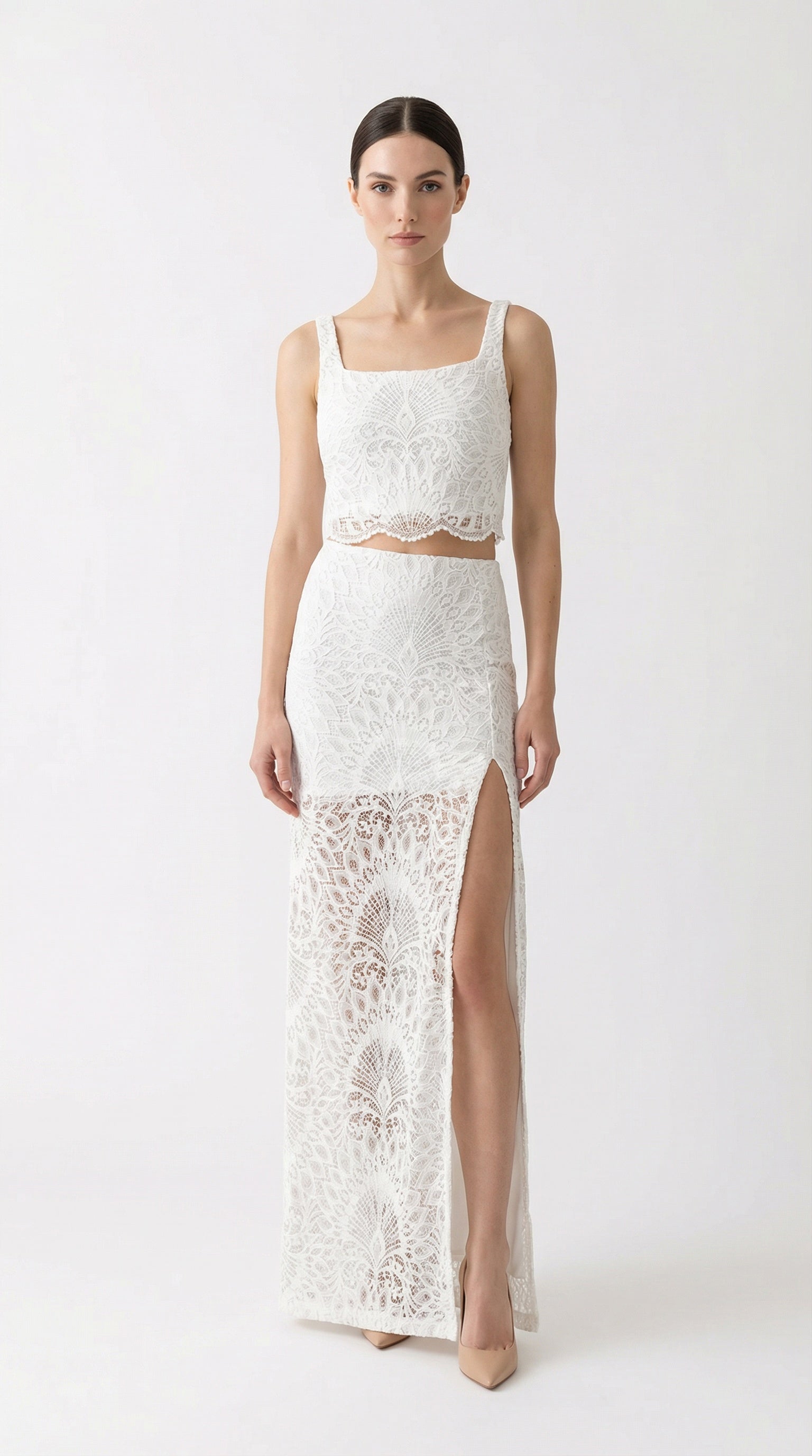 High Slit Lace Maxi Skirt Nightcap Clothing High Slit Lace Maxi Skirt Nightcap Clothing