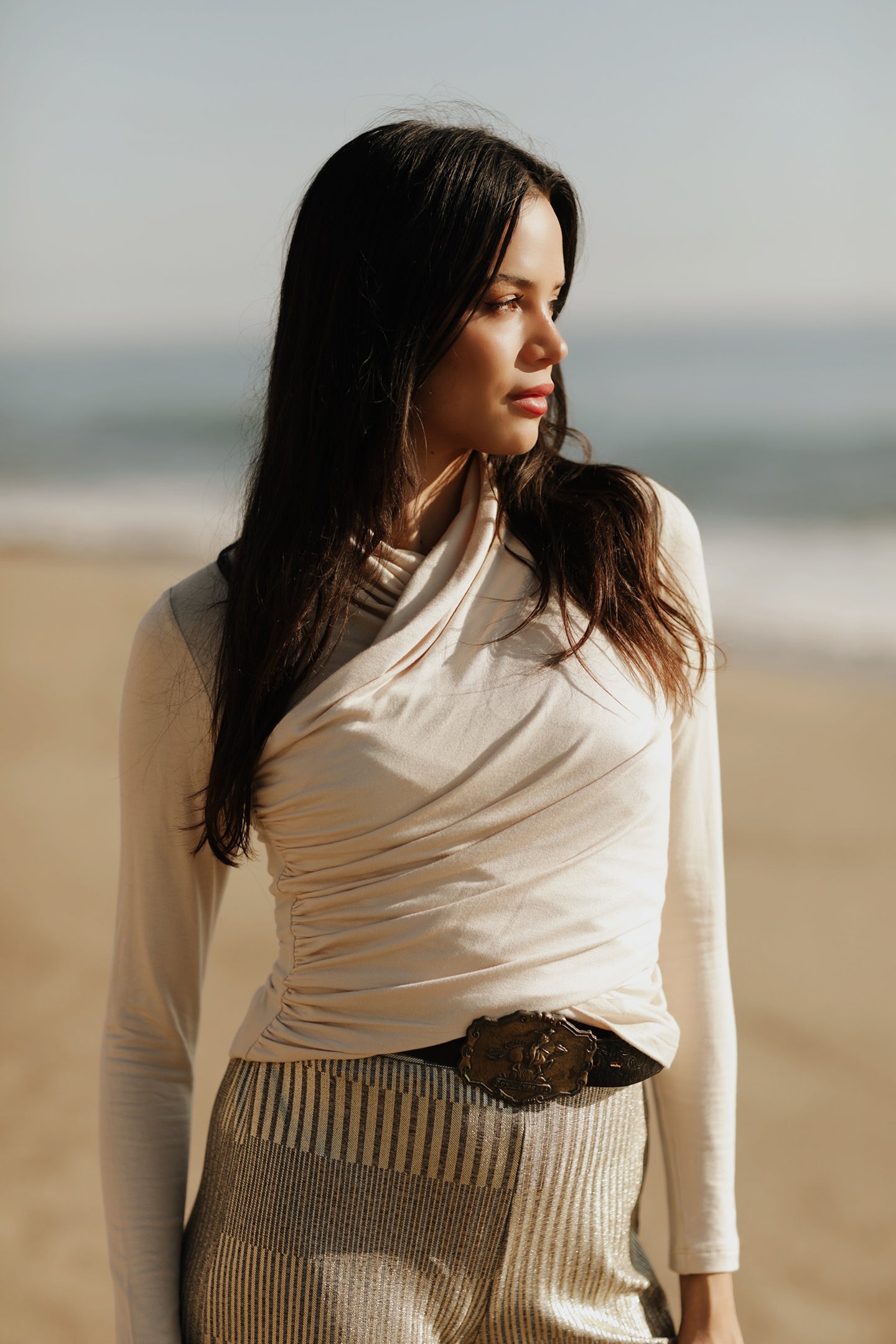 Embrace luxury and comfort with the Nightcap Wrap Collar Top, crafted from our exquisite Modal French Terry. Soft and chic, its cozy silhouette is perfect for those nights out, casual days at work, dinner dates, and more. Style the wrap Collar top back with any ensemble for a chic, effortless look.