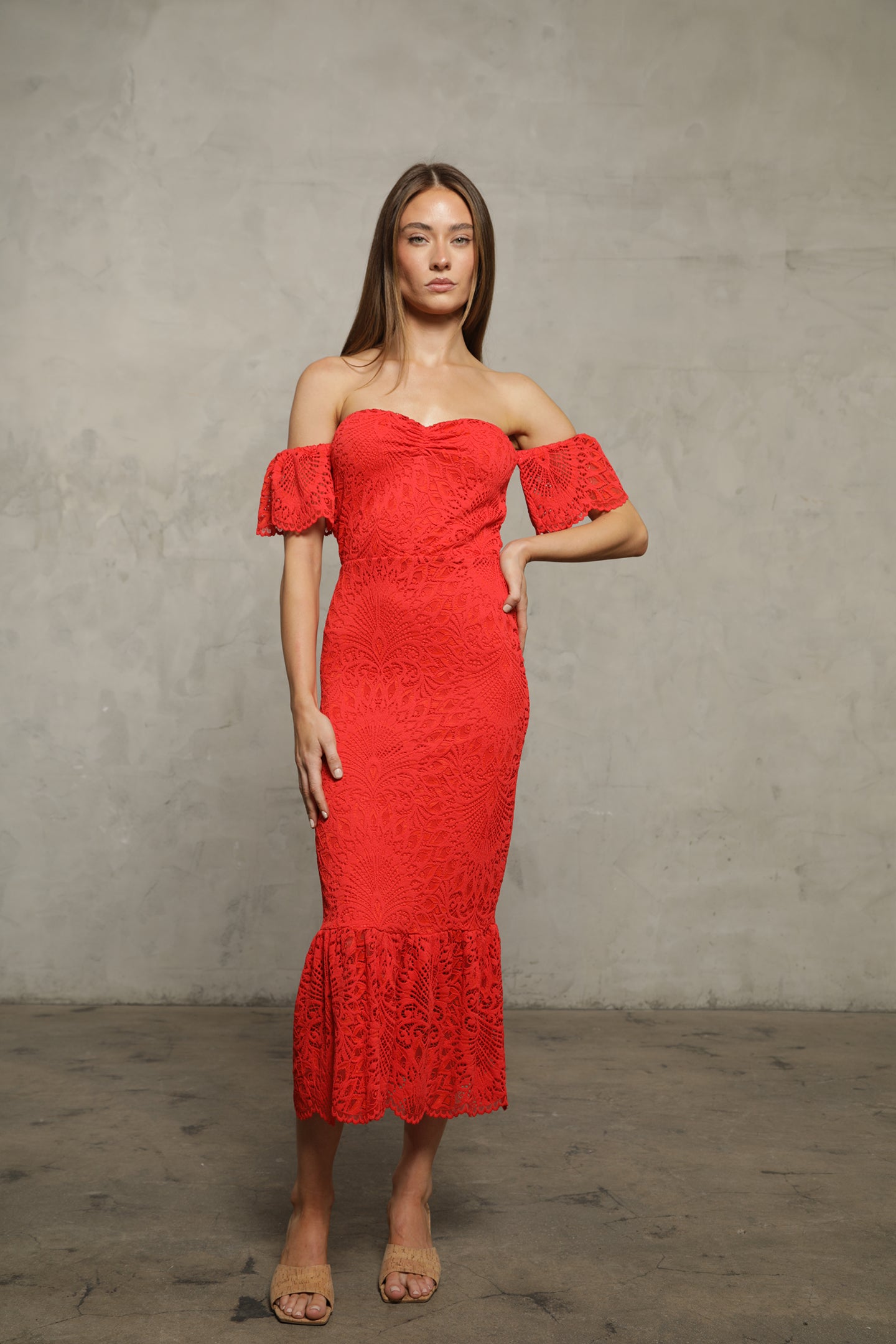 Lanai Lace Flutter Midi
