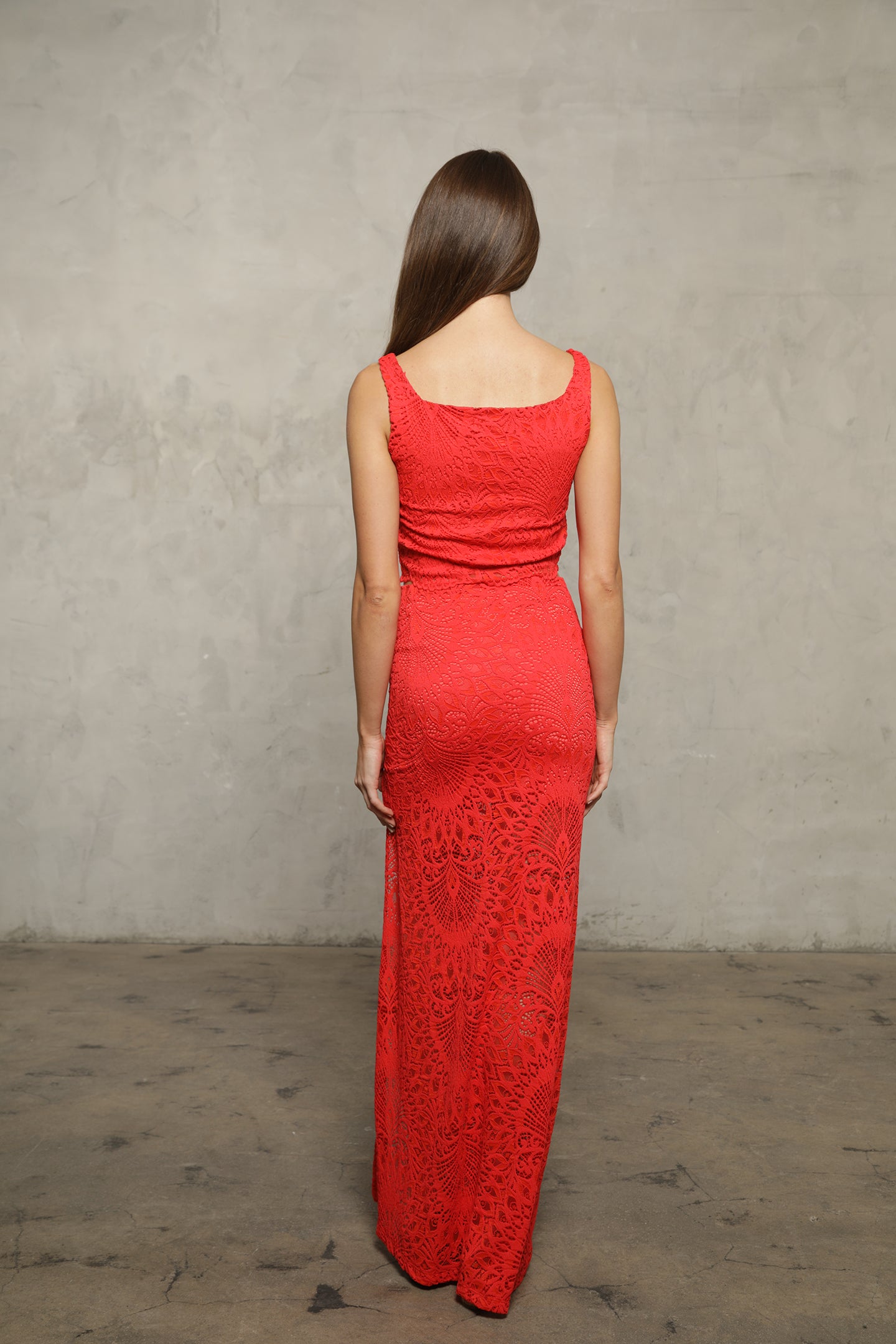 High Slit Lace Maxi Skirt