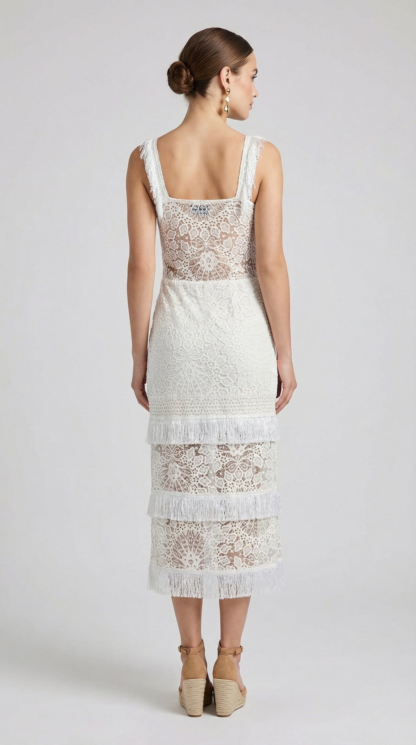 Lotus Lace Fringe Maxi