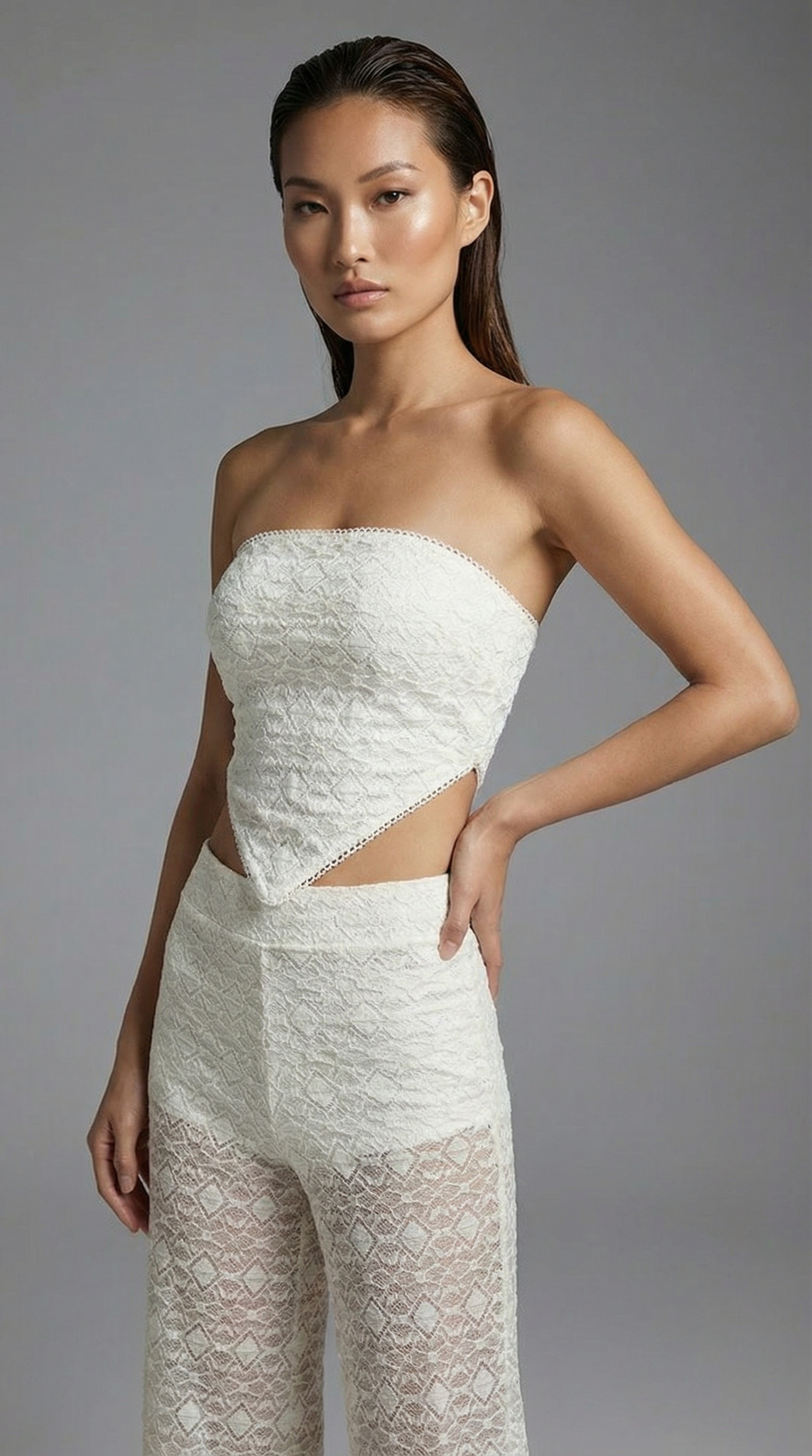 Diamond Crinkle Apron Top