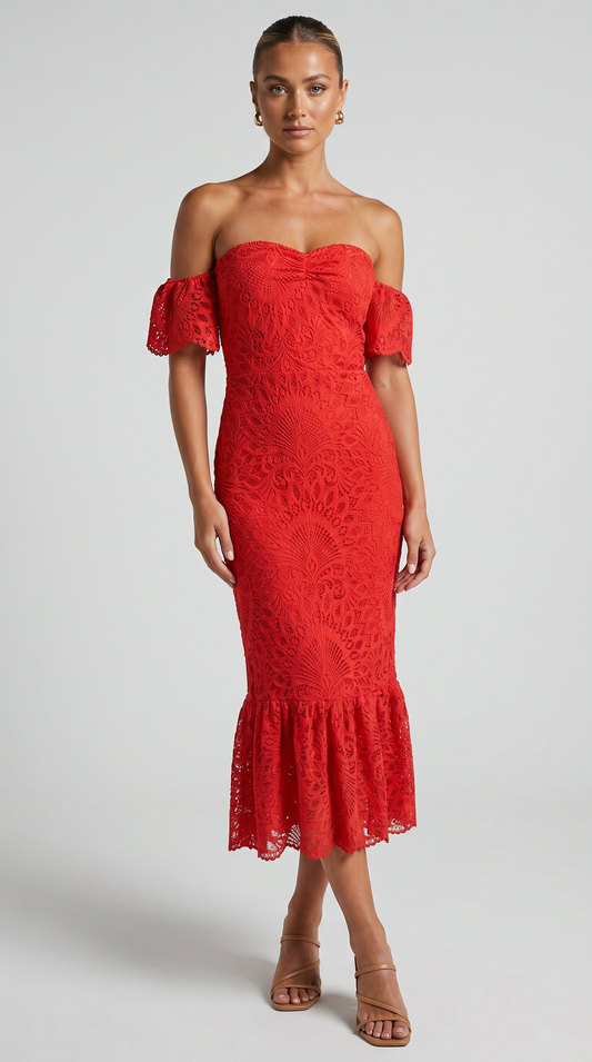 Lanai Lace Flutter Midi