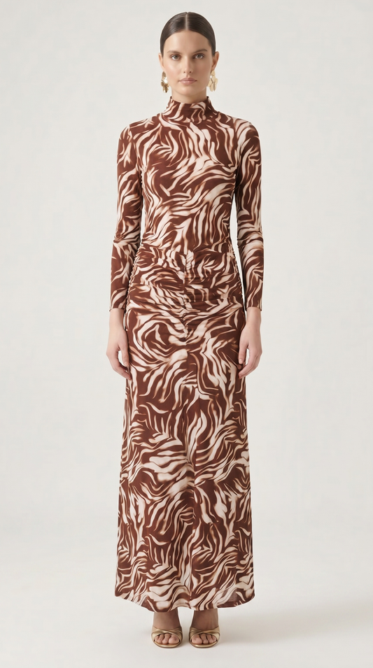 Mesh Drop Waist Maxi