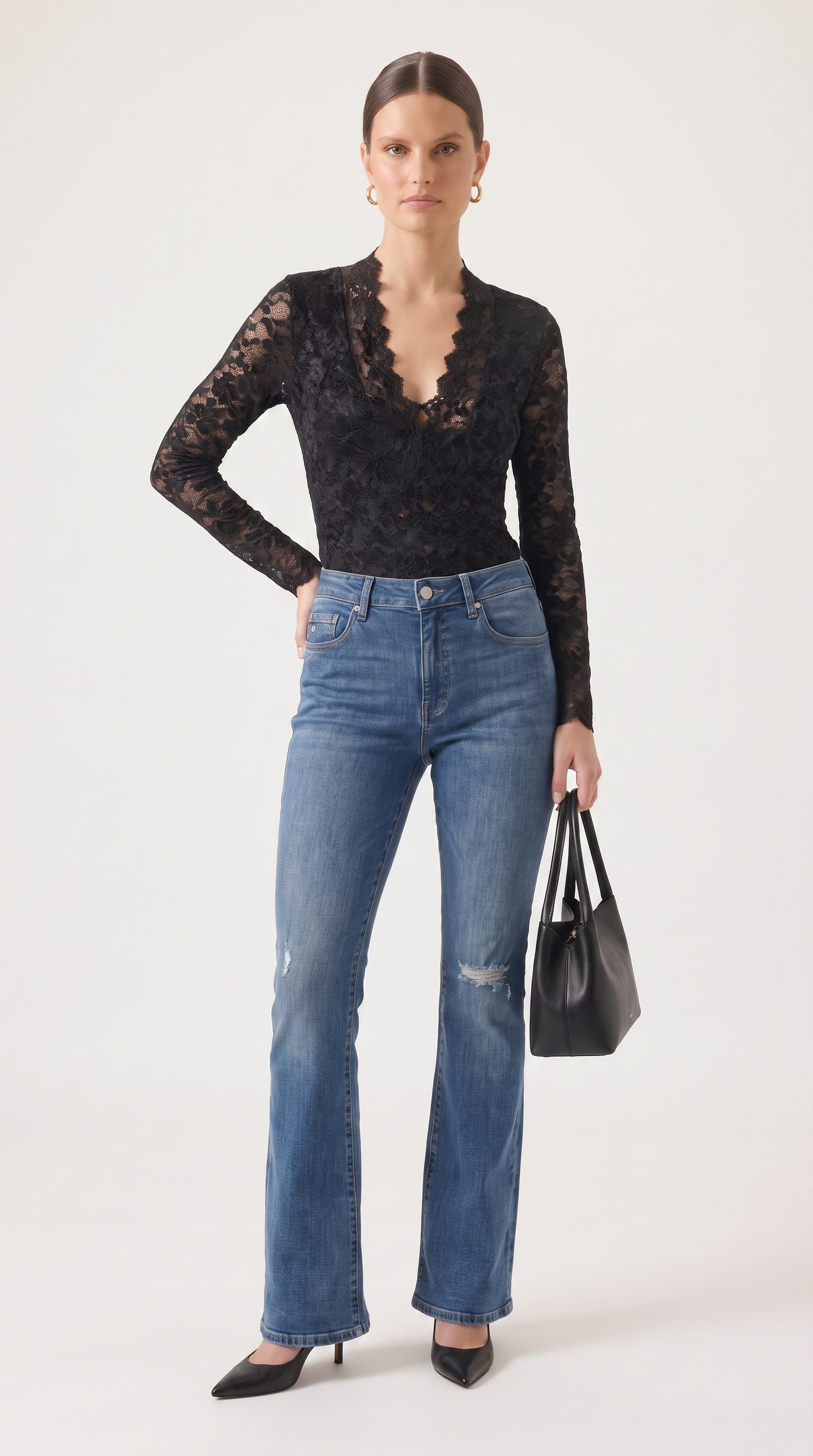 Ivy Lace Deep V Blouse
