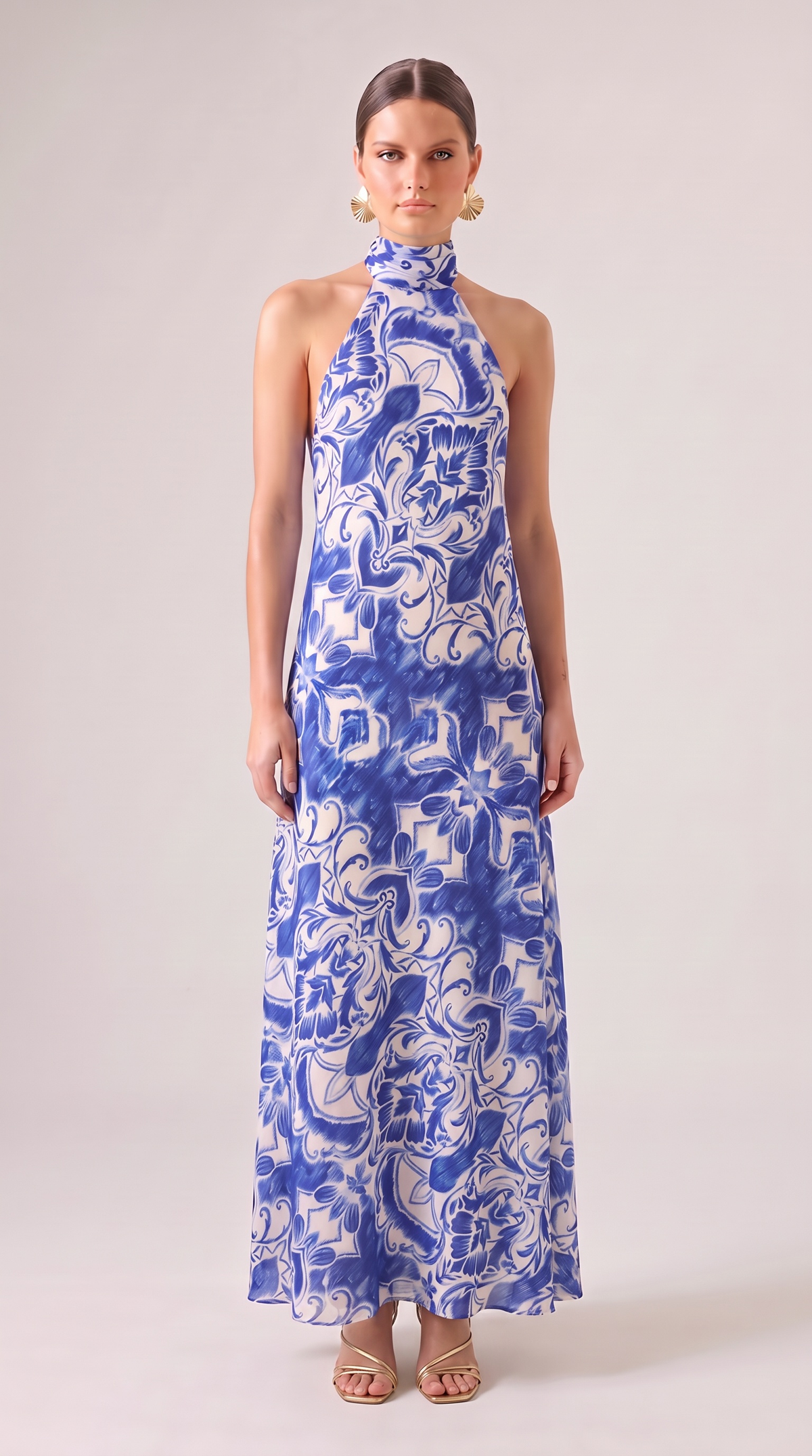 Collar Bias Cut Maxi