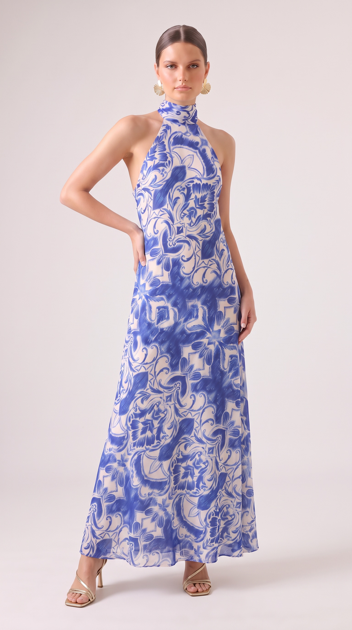 Collar Bias Cut Maxi