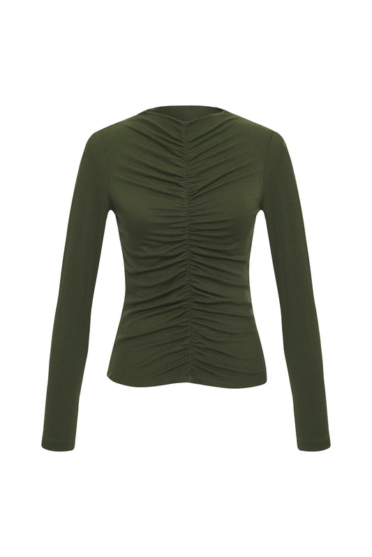 Crafted from luxurious modal fabric, this Ribbed Ruched Top exudes elegance and sophistication. Cozy and comfortable yet chic and timeless, this versatile piece can provide a stylish and effortless transition from day to night. Enjoy the deluxe feel of this ribbed top and experience its incredibly soft hand feel.