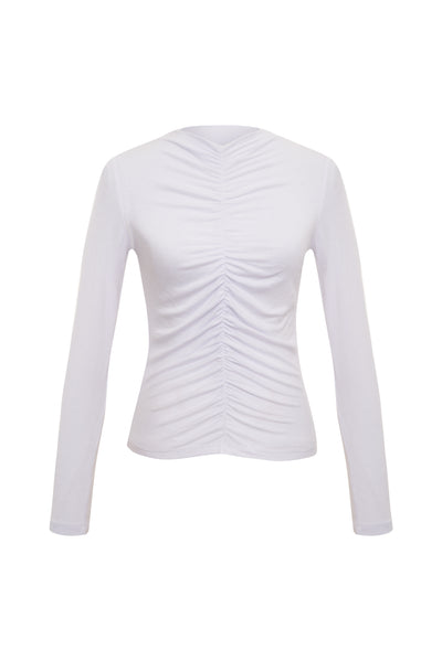 Crafted from luxurious modal fabric, this Ribbed Ruched Top exudes elegance and sophistication. Cozy and comfortable yet chic and timeless, this versatile piece can provide a stylish and effortless transition from day to night. Enjoy the deluxe feel of this ribbed top and experience its incredibly soft hand feel.