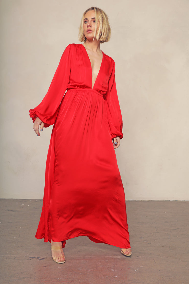 Peridot Dress In Big Apple Red