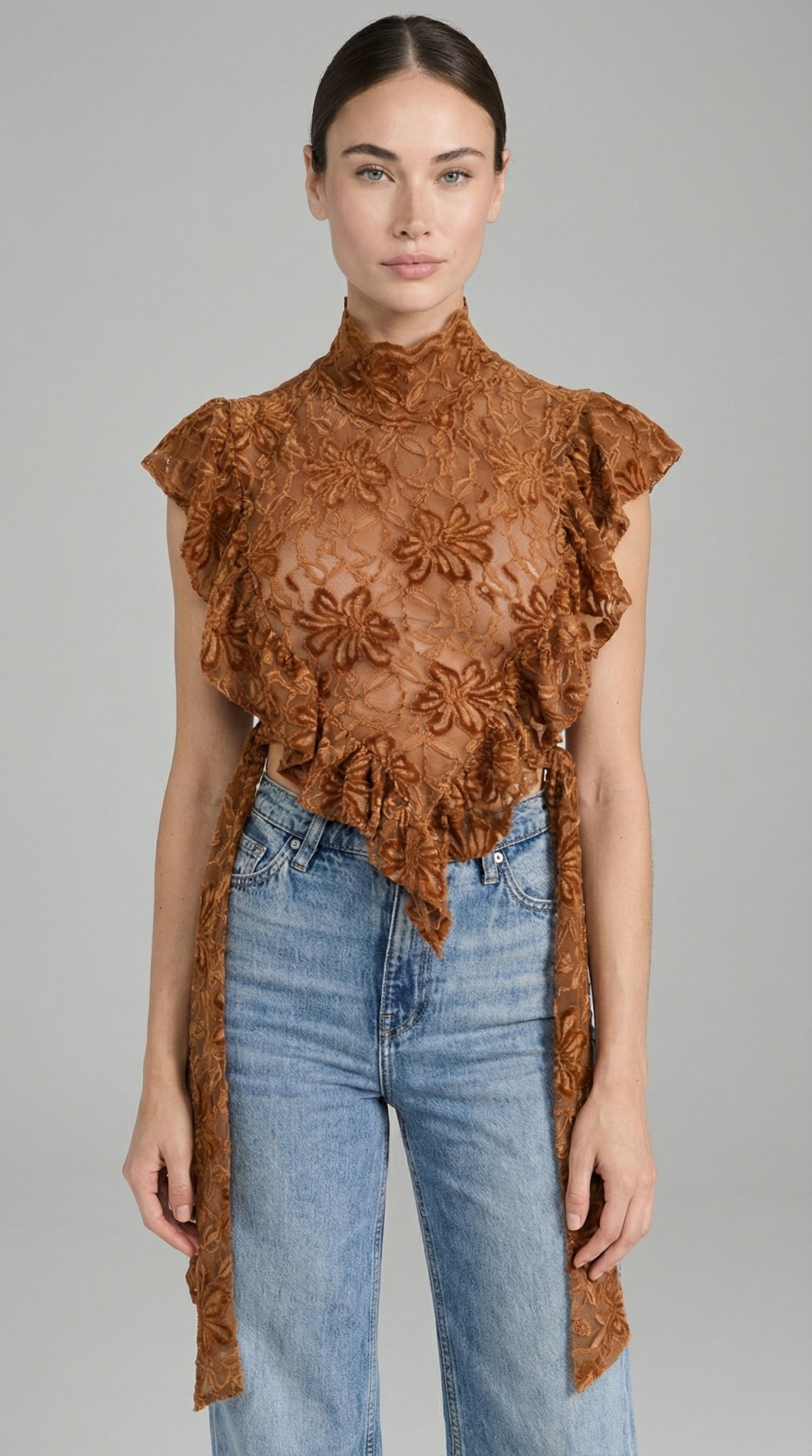 Fleur Lace Apron Blouse