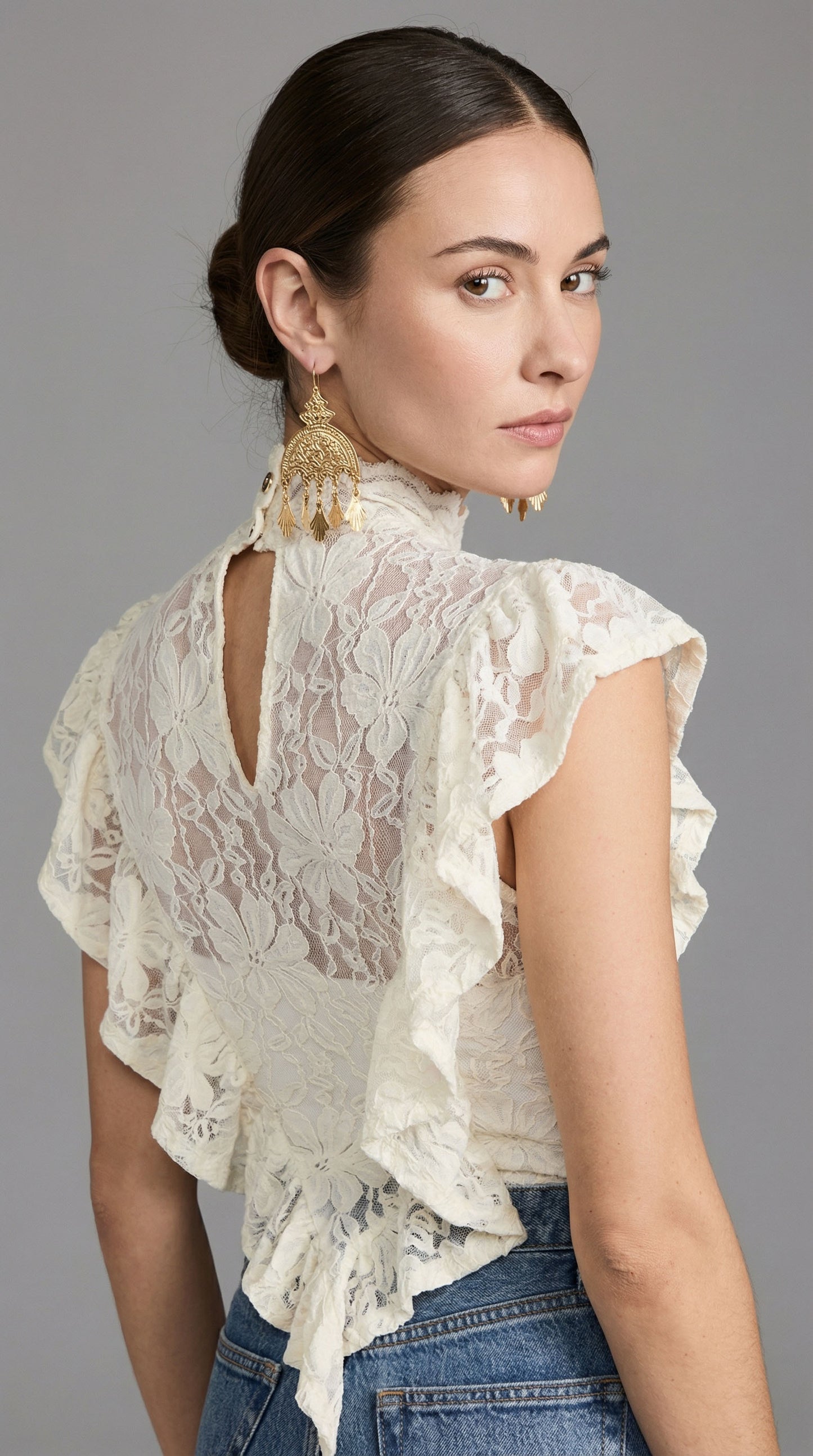 Fleur Lace Apron Blouse