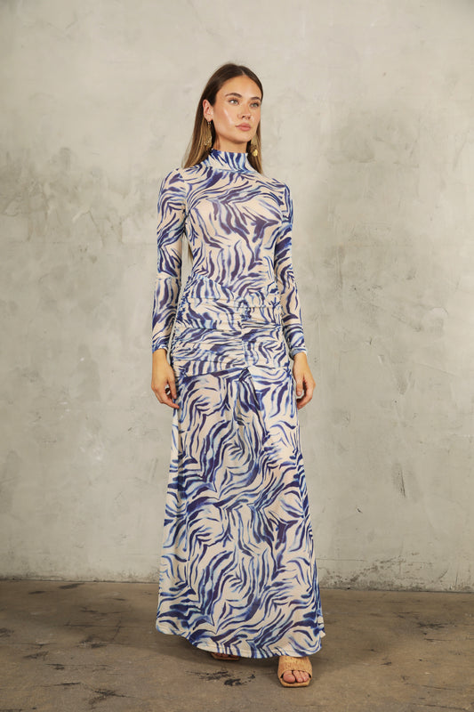 Mesh Drop Waist Maxi