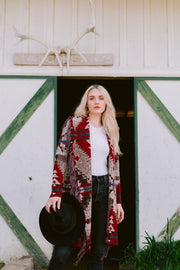 Stay warm and stylish with the Montana Coat by Gone with the West. Crafted with a luxurious wool-cashmere blend, this cozy piece exudes country chic vibes and ensures you stay toasty all season long. Wrap yourself in stylish comfort with this classic winter essential.