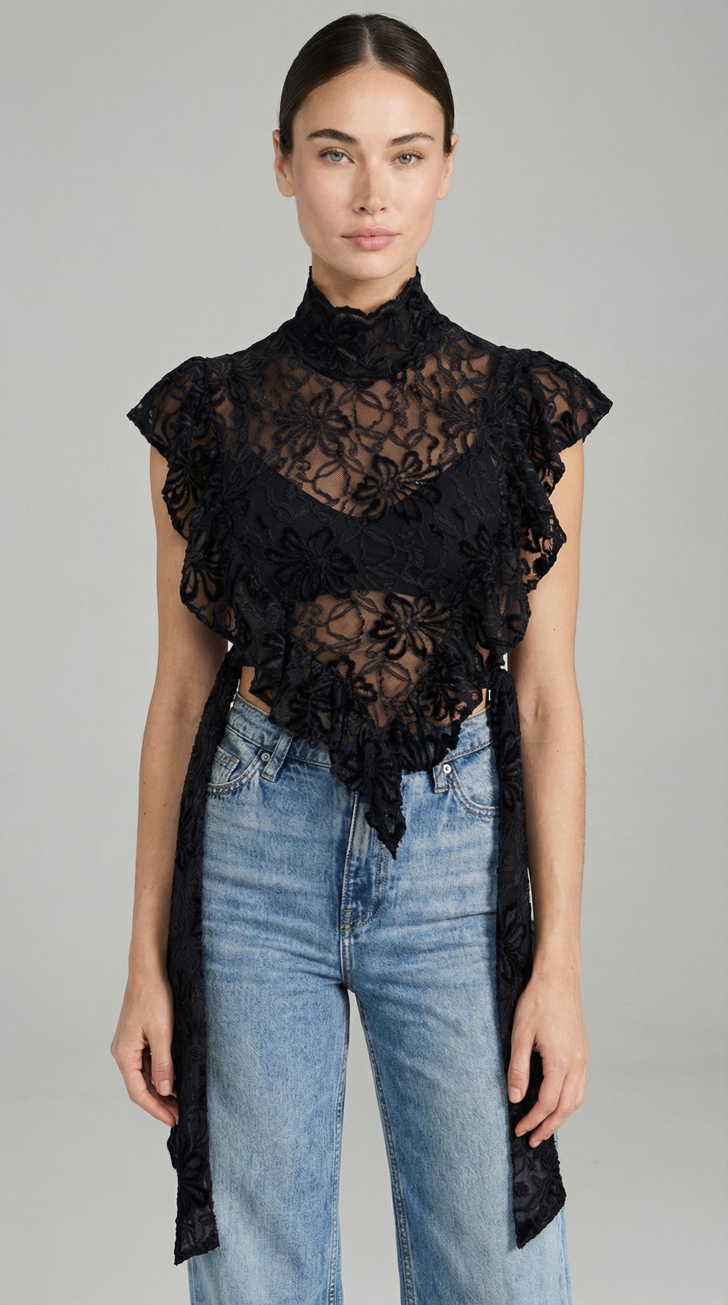 Fleur Lace Apron Blouse