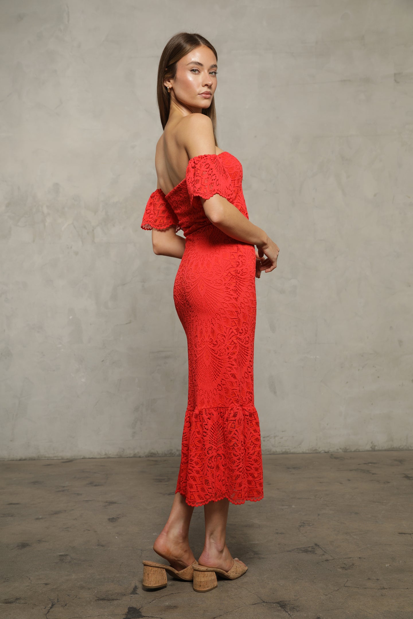 Lanai Lace Flutter Midi