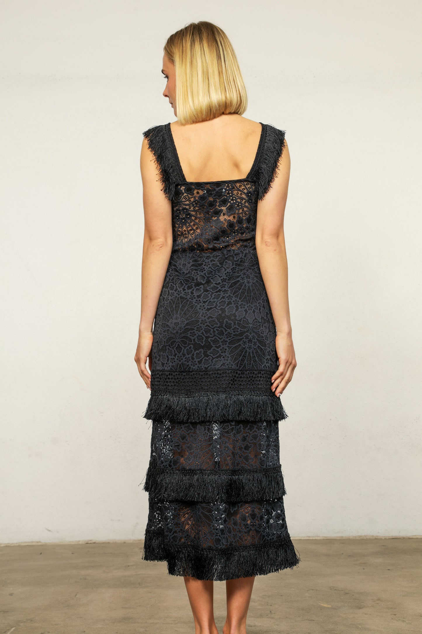 Lotus Lace Fringe Maxi