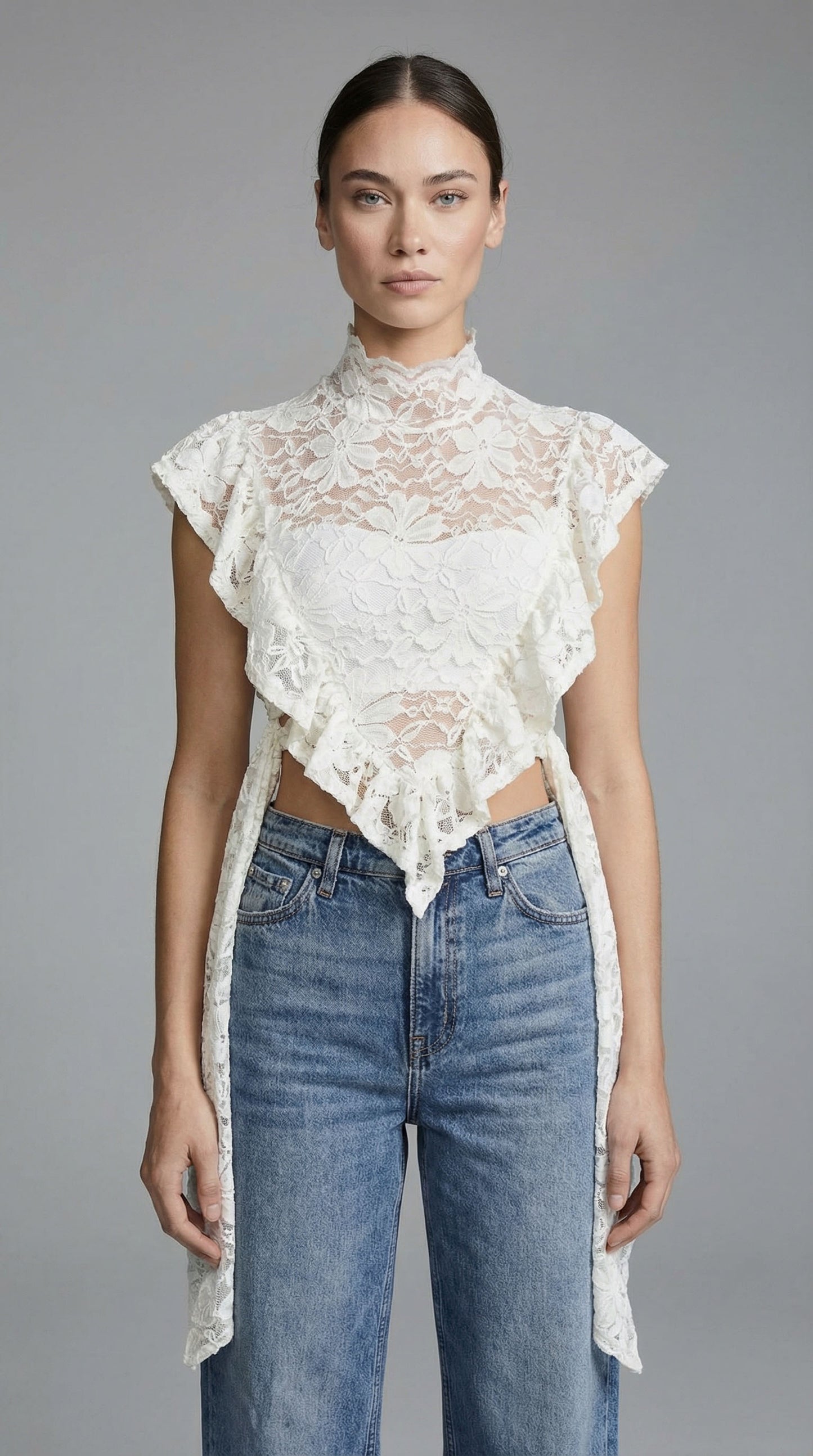 Fleur Lace Apron Blouse