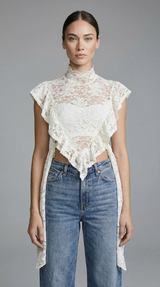 Fleur Lace Apron Blouse