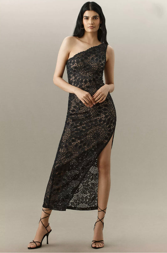 Lotus Lace One Shoulder Maxi