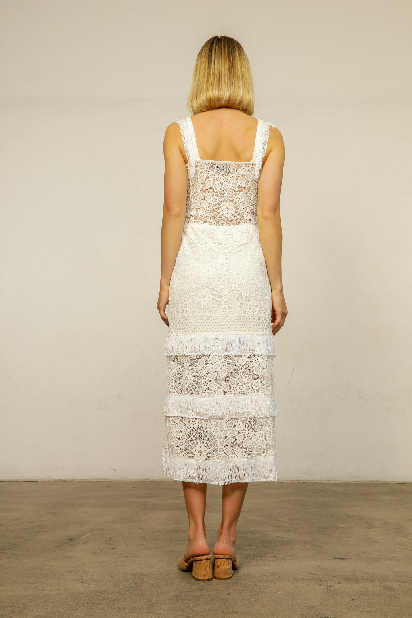 Lotus Lace Fringe Maxi