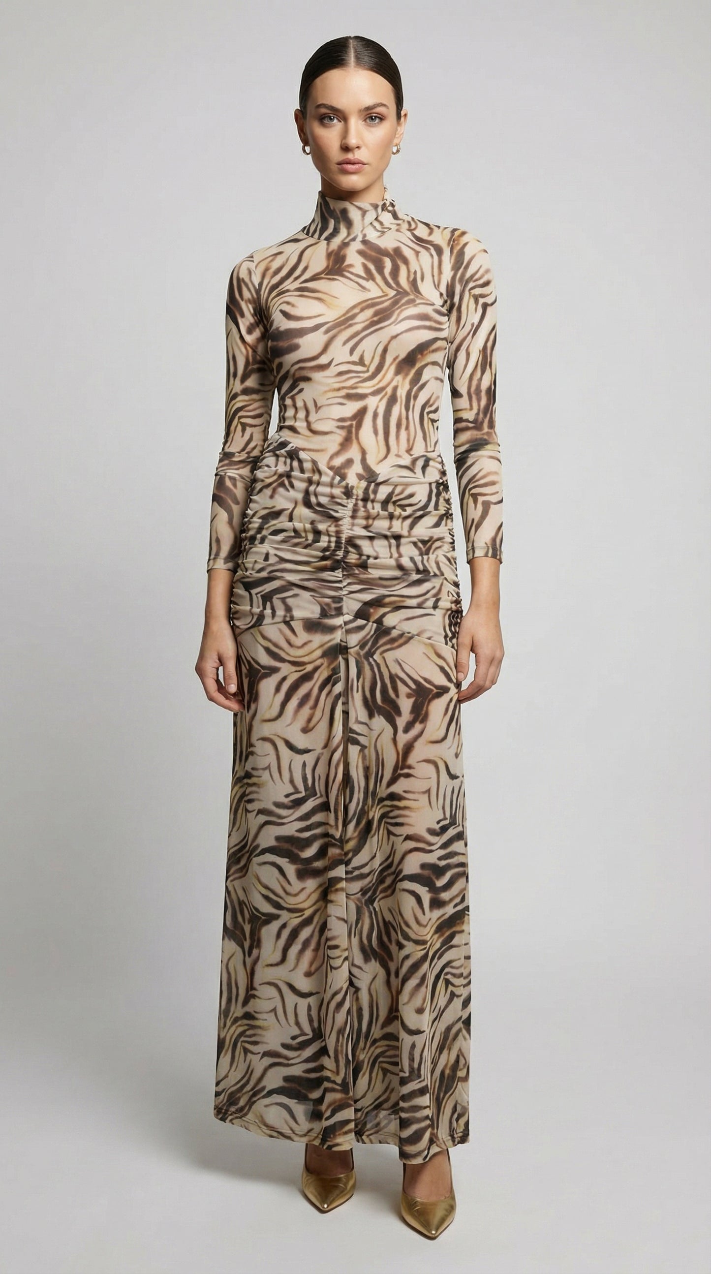 Mesh Drop Waist Maxi