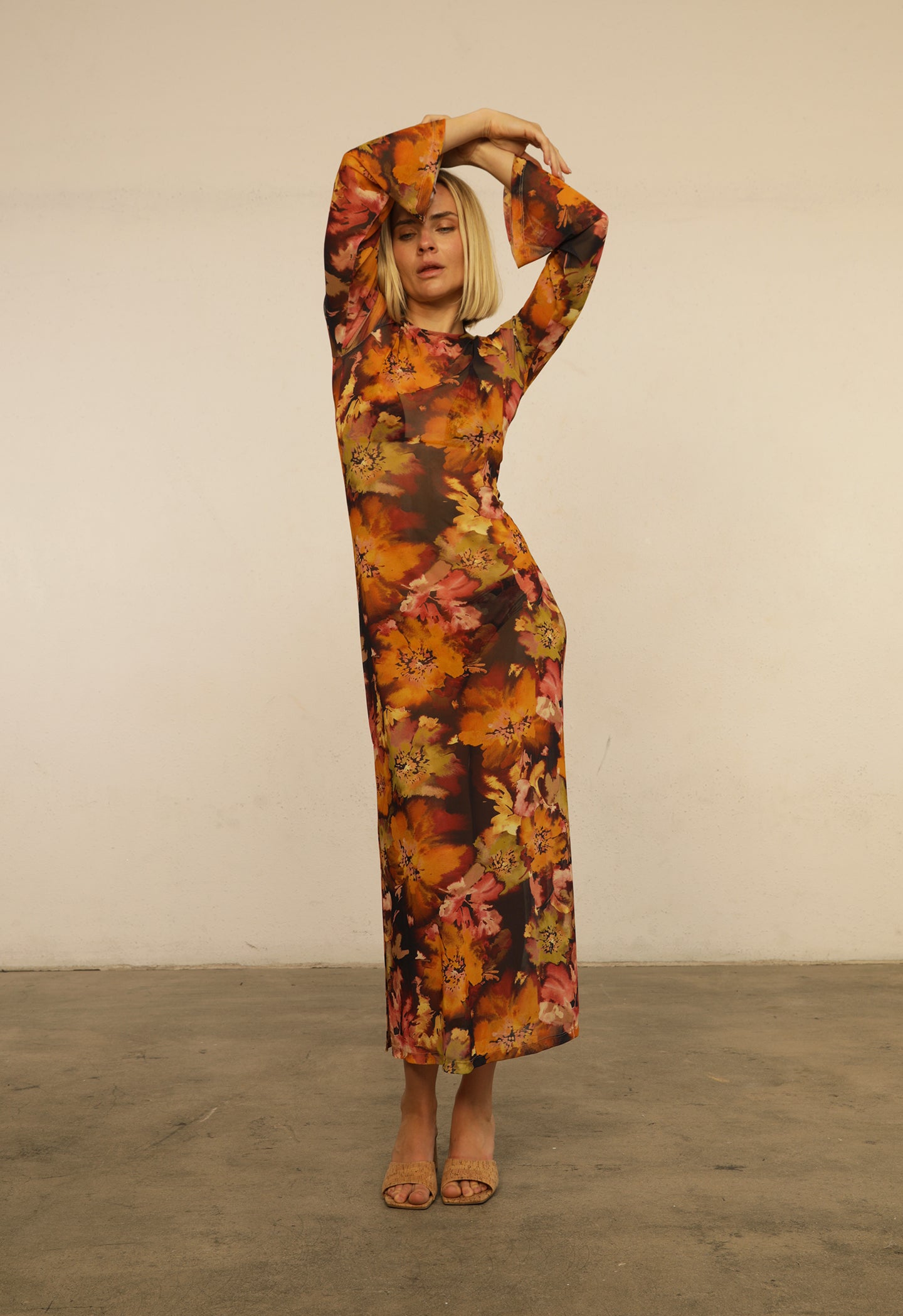 Printed Mesh Maxi Cover