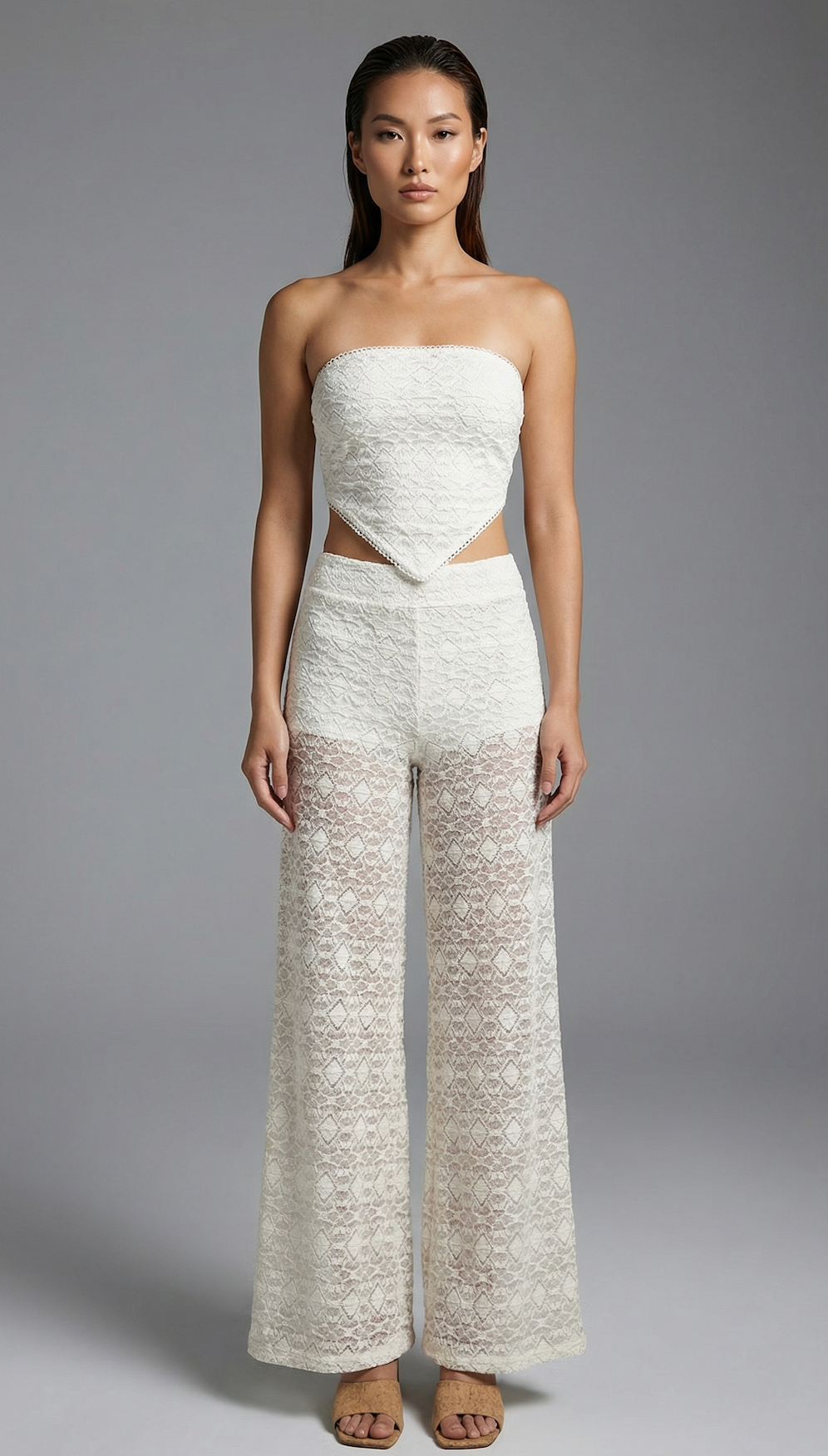 Diamond Crinkle Palazzo Pant