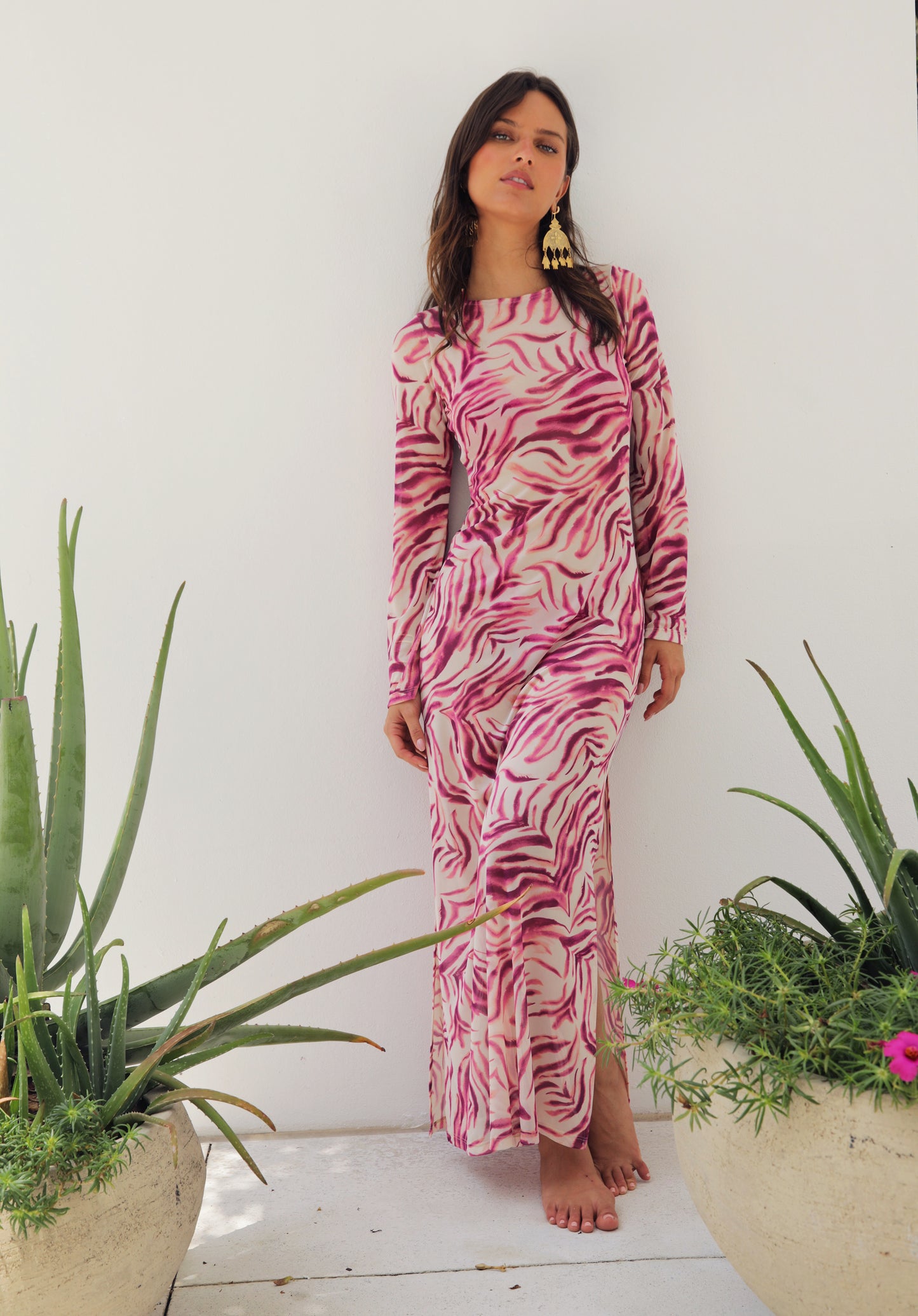 Printed Mesh Maxi Cover